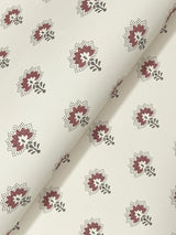 York Hilda Burgundy Floral Medallion Wallpaper
