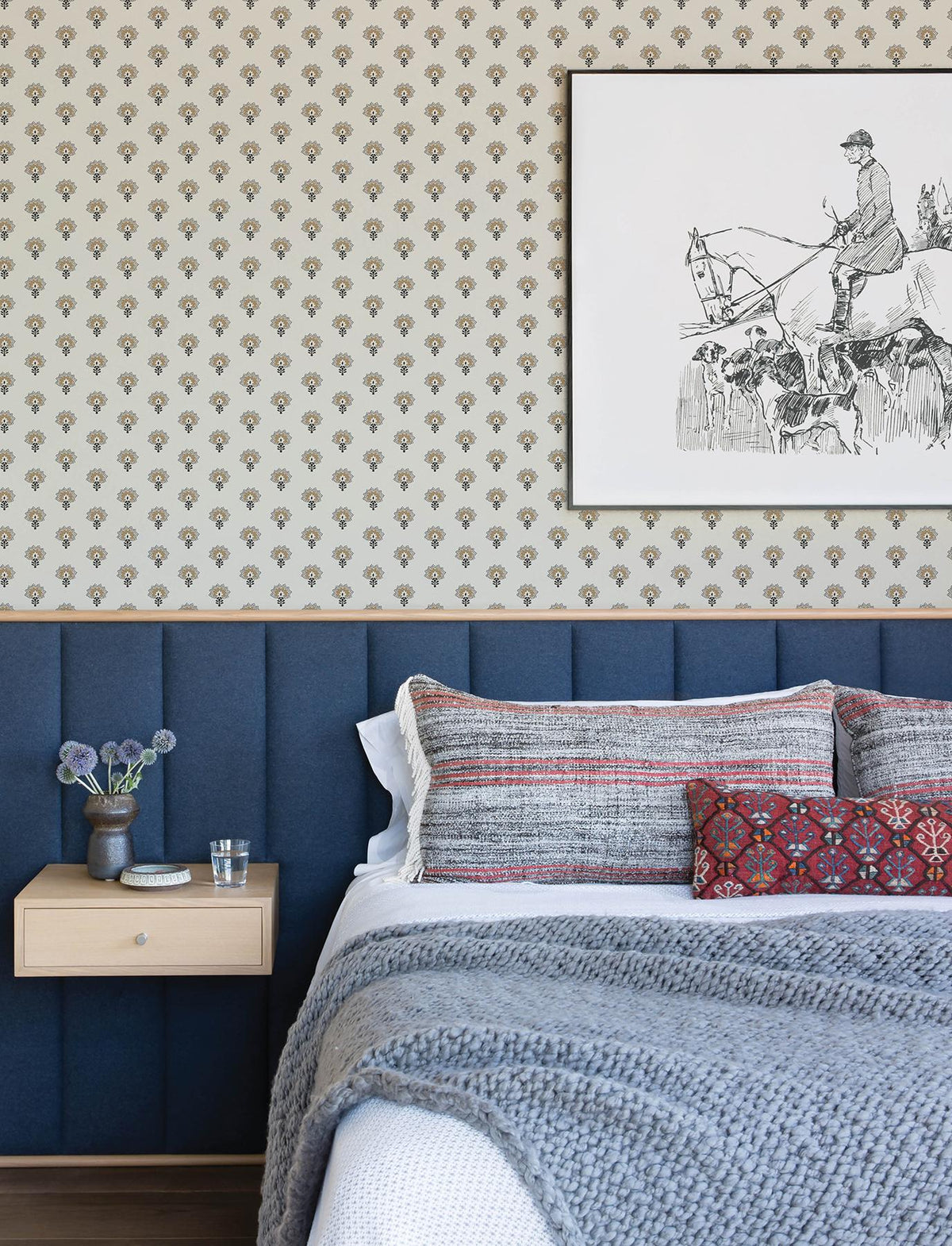 York Hilda Butter Floral Medallion Wallpaper