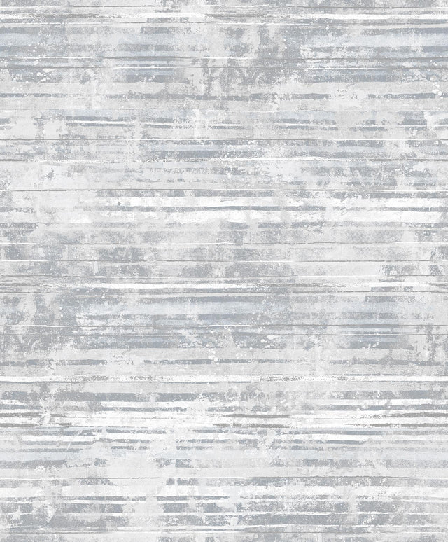 York Makayla Grey Distressed Stripe Wallpaper