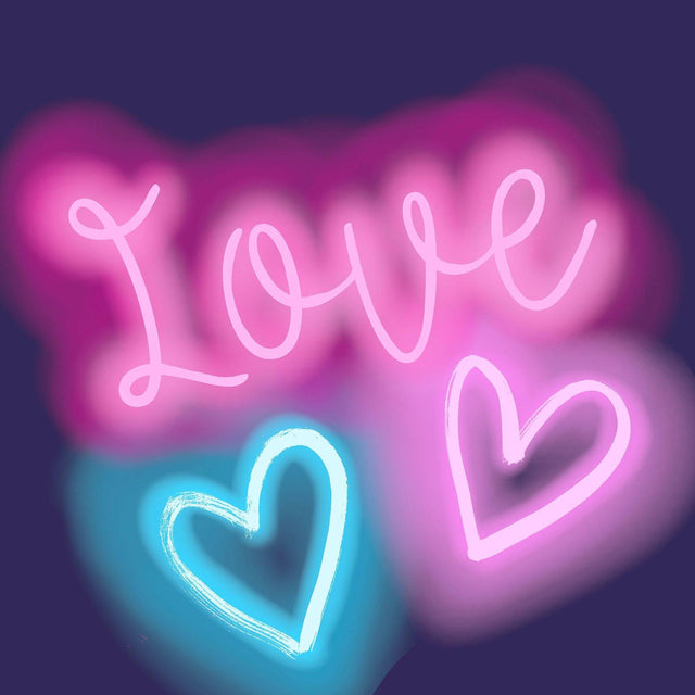 Galerie G45471 Kids and Teens Neon Love Pink Mural G45471 Pink Mural