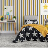 Galerie G78551 Kids and Teens 2 color Awning Stripe Yellow Wallpaper G78551 Yellow Wallpaper