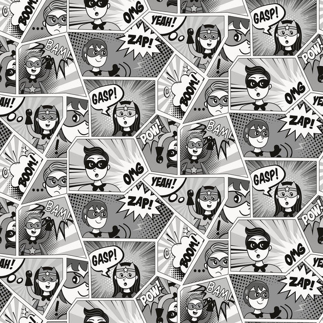 Galerie G78556 Kids and Teens Comics Grey Wallpaper G78556 Grey Wallpaper