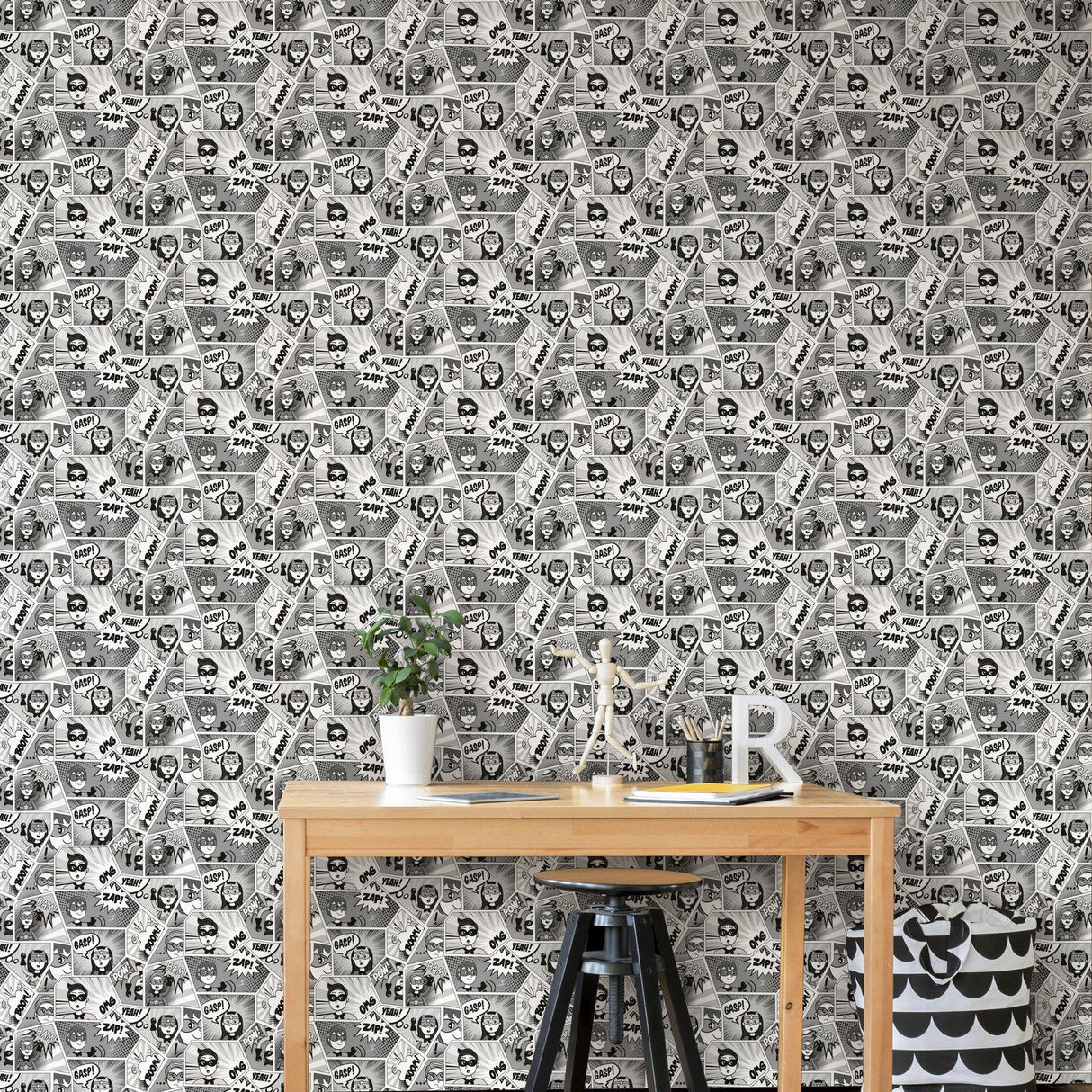 Galerie G78556 Kids and Teens Comics Grey Wallpaper G78556 Grey Wallpaper