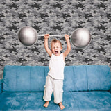 Galerie G78553 Kids and Teens Camo Grey Wallpaper G78553 Grey Wallpaper