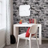 Galerie G78553 Kids and Teens Camo Grey Wallpaper G78553 Grey Wallpaper