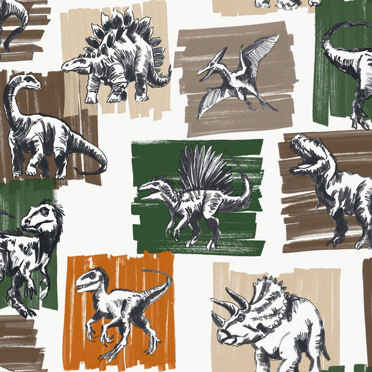 Galerie G78560 Kids and Teens Dinosaurs Green Wallpaper G78560 Green Wallpaper