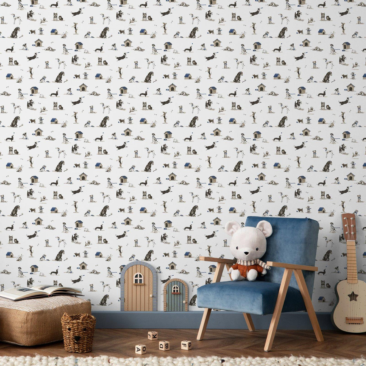 Galerie G78561 Kids and Teens Doggies Beige Wallpaper G78561 Beige Wallpaper