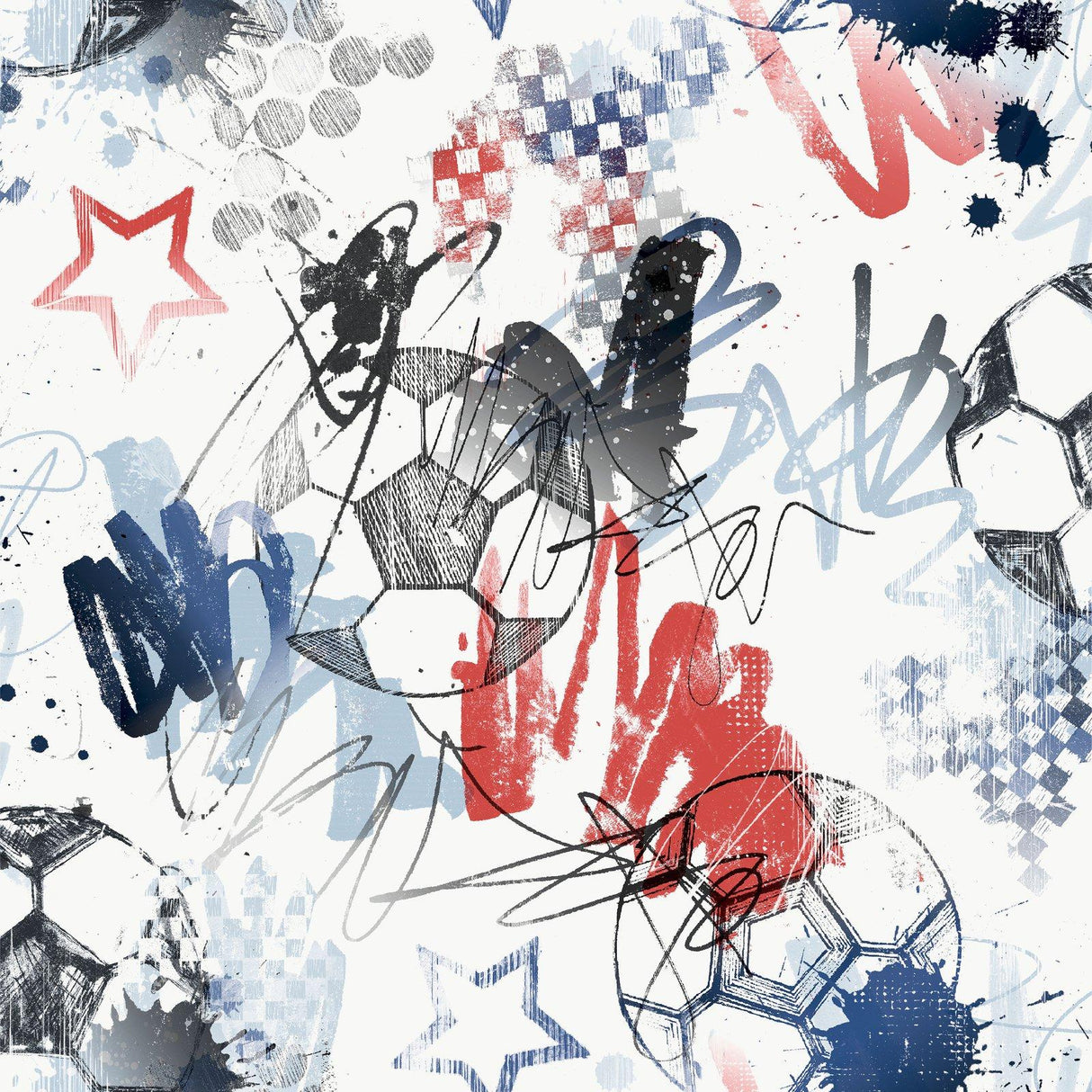 Galerie G78568 Kids and Teens Graffiti Sports Blue Wallpaper G78568 Blue Wallpaper
