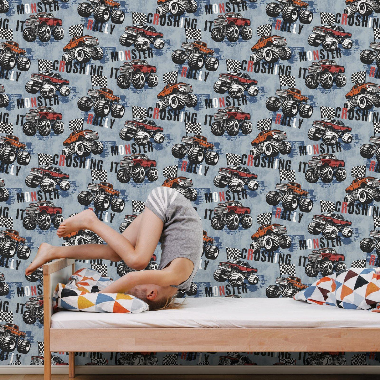 Galerie G78570 Kids and Teens Monster Trucks Blue Wallpaper G78570 Blue Wallpaper