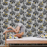 Galerie G78571 Kids and Teens Monster Trucks Grey Wallpaper G78571 Grey Wallpaper