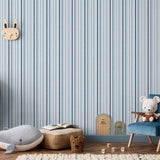 Galerie G78573 Kids and Teens Multi Stripe Blue Wallpaper G78573 Blue Wallpaper