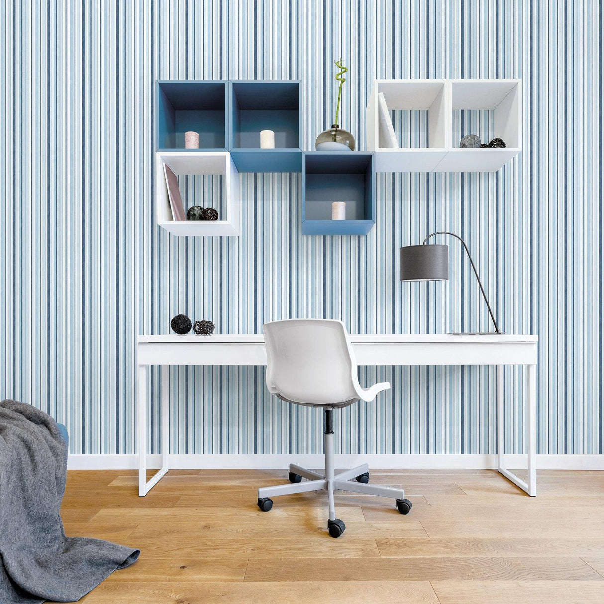 Galerie G78573 Kids and Teens Multi Stripe Blue Wallpaper G78573 Blue Wallpaper