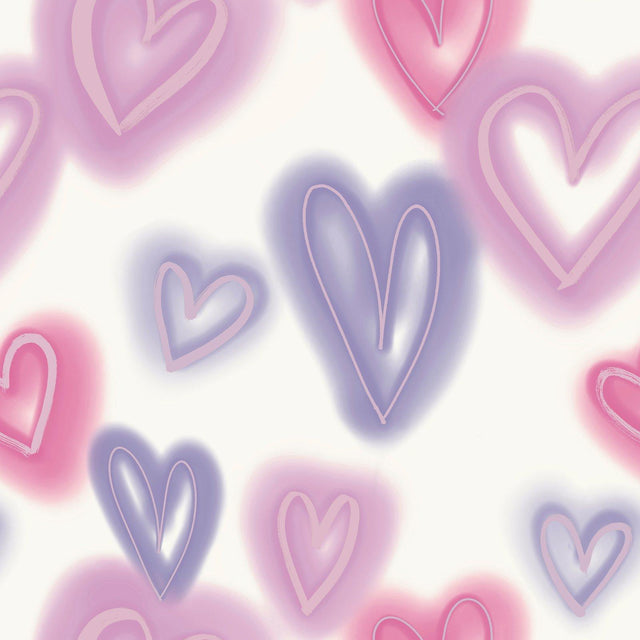 Galerie G78574 Kids and Teens Neon Hearts Purple Wallpaper G78574 Purple Wallpaper