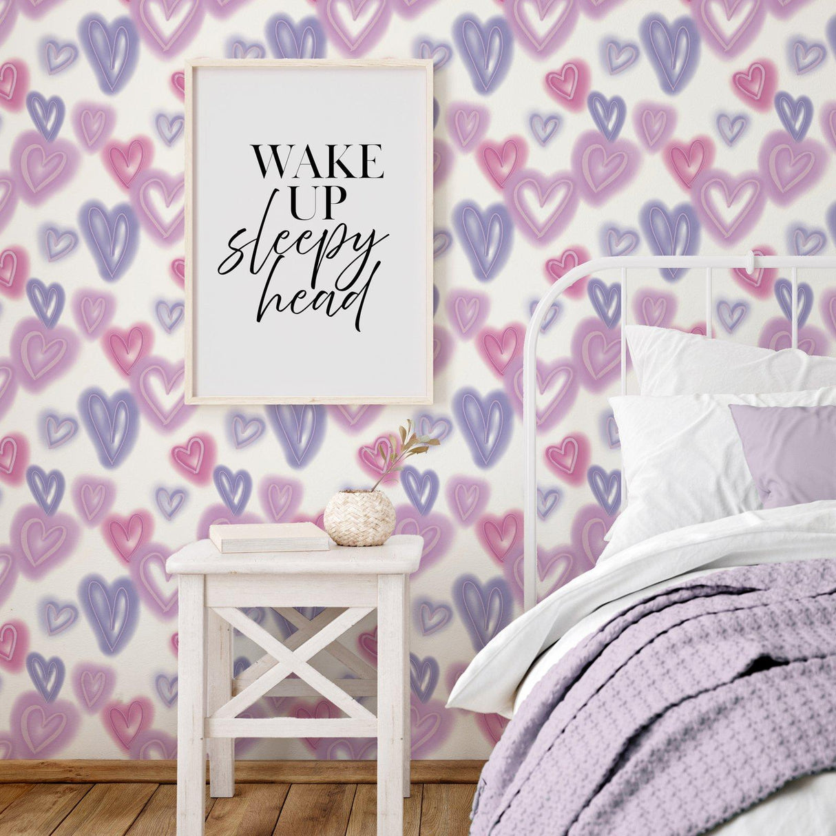 Galerie G78574 Kids and Teens Neon Hearts Purple Wallpaper G78574 Purple Wallpaper