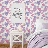 Galerie G78574 Kids and Teens Neon Hearts Purple Wallpaper G78574 Purple Wallpaper