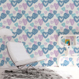 Galerie G78576 Kids and Teens Neon Hearts Blue Wallpaper G78576 Blue Wallpaper
