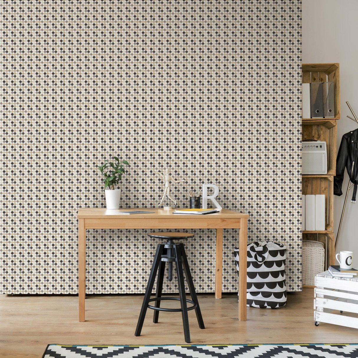 Galerie G78577 Kids and Teens Penny Dots Beige Wallpaper G78577 Beige Wallpaper