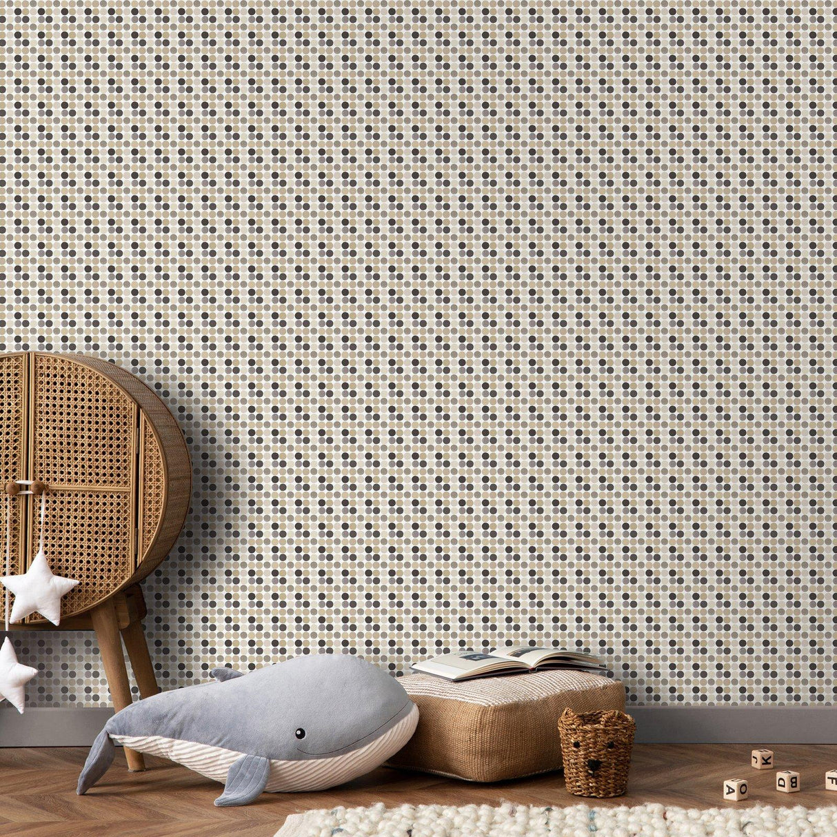 Galerie G78577 Kids and Teens Penny Dots Beige Wallpaper G78577 Beige Wallpaper