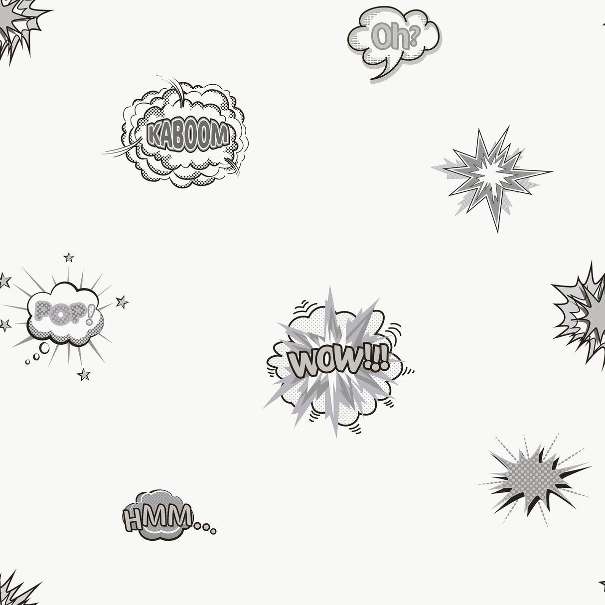 Galerie G78579 Kids and Teens Pop Art Grey Wallpaper G78579 Grey Wallpaper
