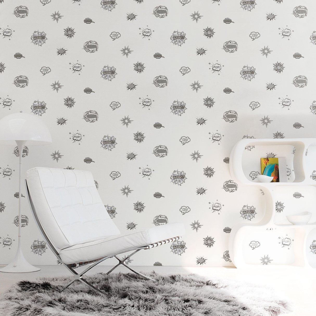 Galerie G78579 Kids and Teens Pop Art Grey Wallpaper G78579 Grey Wallpaper