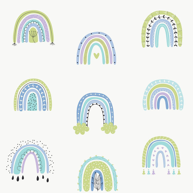 Galerie G78585 Kids and Teens Rainbo-Ho Blue Wallpaper G78585 Blue Wallpaper