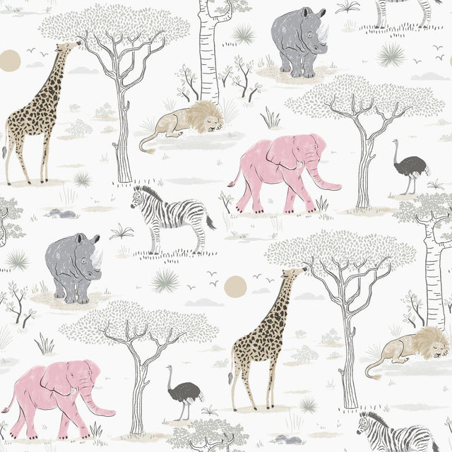 Galerie G78589 Kids and Teens Savannah Grey Wallpaper G78589 Grey Wallpaper