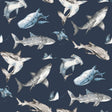 Galerie G78590 Kids and Teens Sharks Blue Wallpaper G78590 Blue Wallpaper