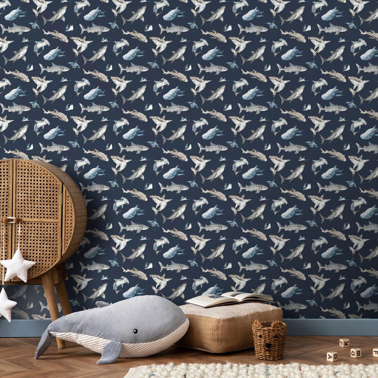 Galerie G78590 Kids and Teens Sharks Blue Wallpaper G78590 Blue Wallpaper