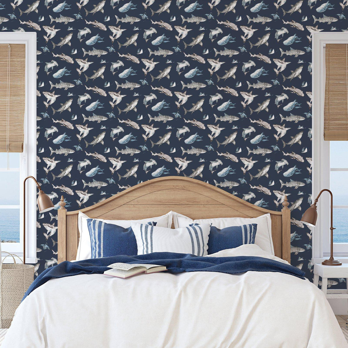 Galerie G78590 Kids and Teens Sharks Blue Wallpaper G78590 Blue Wallpaper