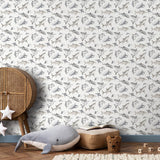 Galerie G78593 Kids and Teens Sharks Grey Wallpaper G78593 Grey Wallpaper