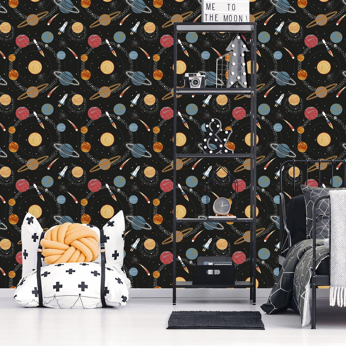 Galerie G78596 Kids and Teens Solar System Black Wallpaper G78596 Black Wallpaper