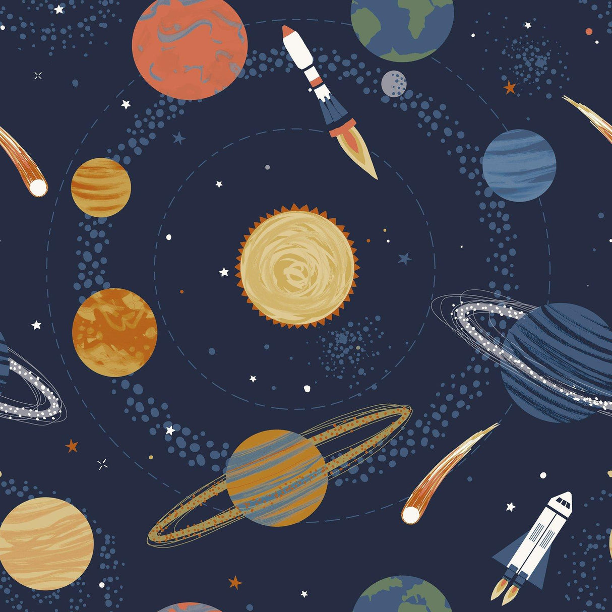 Galerie G78597 Kids and Teens Solar System Blue Wallpaper G78597 Blue Wallpaper
