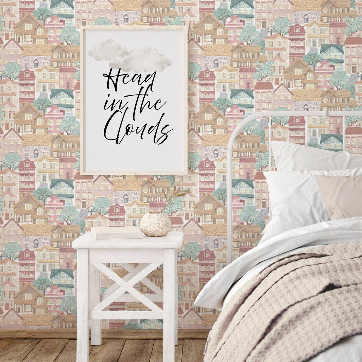 Galerie G78603 Kids and Teens Whimsical Houses Beige Wallpaper G78603 Beige Wallpaper