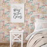Galerie G78603 Kids and Teens Whimsical Houses Beige Wallpaper G78603 Beige Wallpaper
