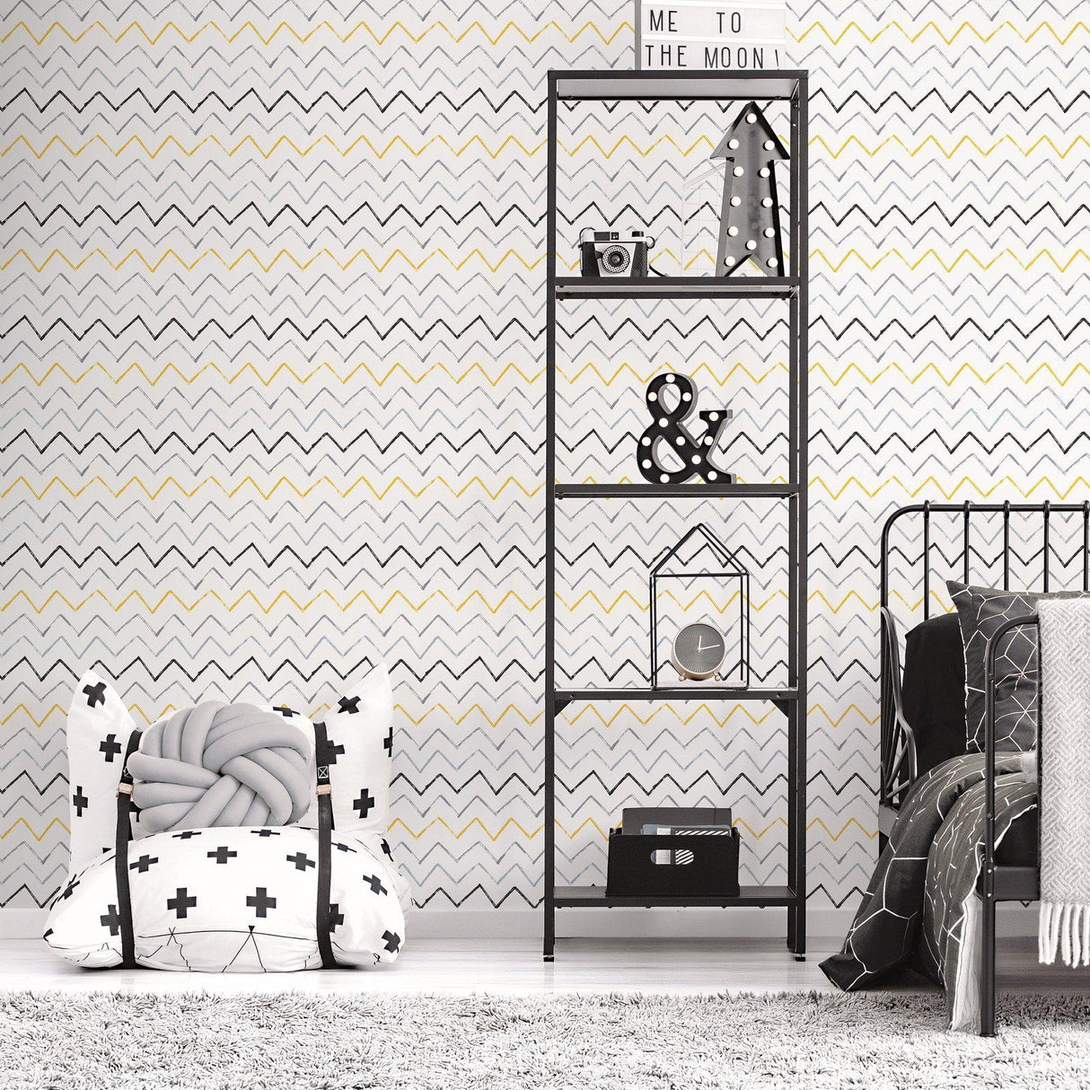Galerie G78605 Kids and Teens Zig Zag Yellow Wallpaper G78605 Yellow Wallpaper