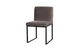 Phillips Collection Frozen Dining Velvet Taupe Matte Black Metal Frame Chair
