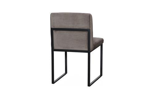 Phillips Collection Frozen Dining Velvet Taupe Matte Black Metal Frame Chair