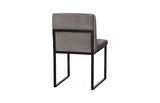 Phillips Collection Frozen Dining Velvet Taupe Matte Black Metal Frame Chair