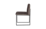 Phillips Collection Frozen Dining Velvet Taupe Matte Black Metal Frame Chair