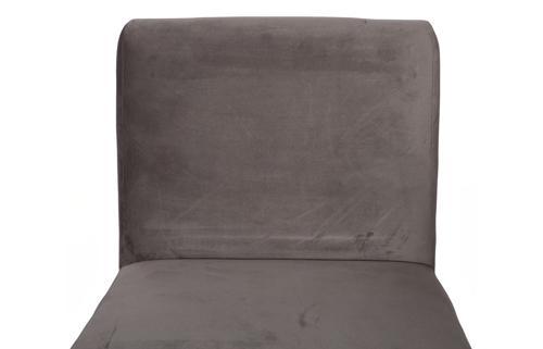 Phillips Collection Frozen Dining Velvet Taupe Matte Black Metal Frame Chair