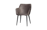 Phillips Collection Sienna Dining , Set Of 2 Velvet Taupe Matte Black Metal Frame Chair
