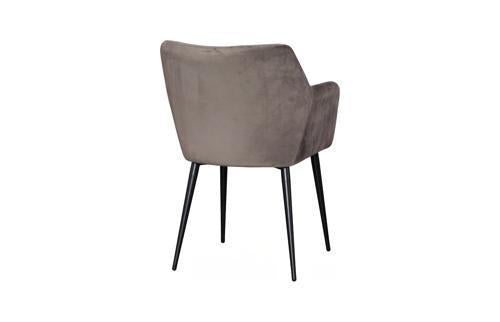 Phillips Collection Sienna Dining , Set Of 2 Velvet Taupe Matte Black Metal Frame Chair