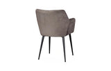 Phillips Collection Sienna Dining , Set Of 2 Velvet Taupe Matte Black Metal Frame Chair