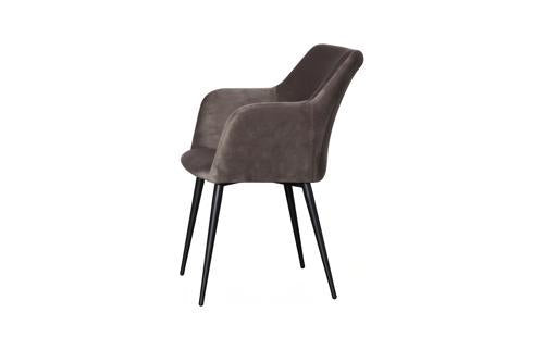 Phillips Collection Sienna Dining , Set Of 2 Velvet Taupe Matte Black Metal Frame Chair