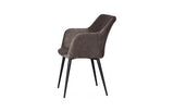 Phillips Collection Sienna Dining , Set Of 2 Velvet Taupe Matte Black Metal Frame Chair