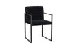 Phillips Collection Frozen Arm Velvet Black Matte Black Metal Frame Chair