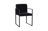 Phillips Collection Frozen Arm Velvet Black Matte Black Metal Frame Chair