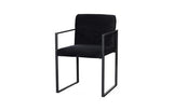 Phillips Collection Frozen Arm Velvet Black Matte Black Metal Frame Chair