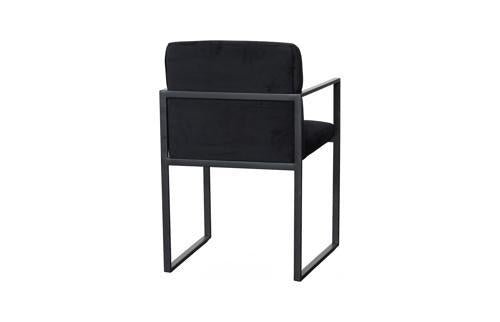 Phillips Collection Frozen Arm Velvet Black Matte Black Metal Frame Chair