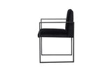 Phillips Collection Frozen Arm Velvet Black Matte Black Metal Frame Chair